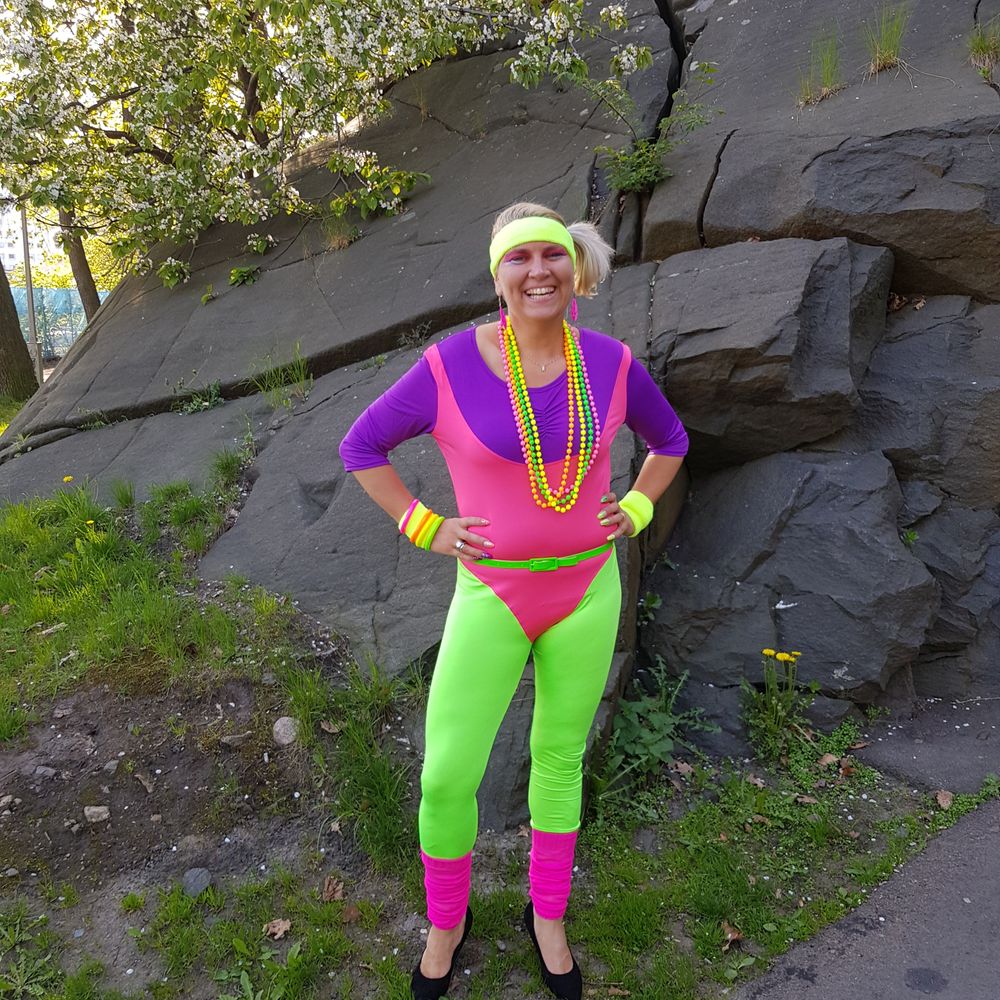 fange olie Strædet thong 80'er Fitnesssæt Kostume | Partykungen