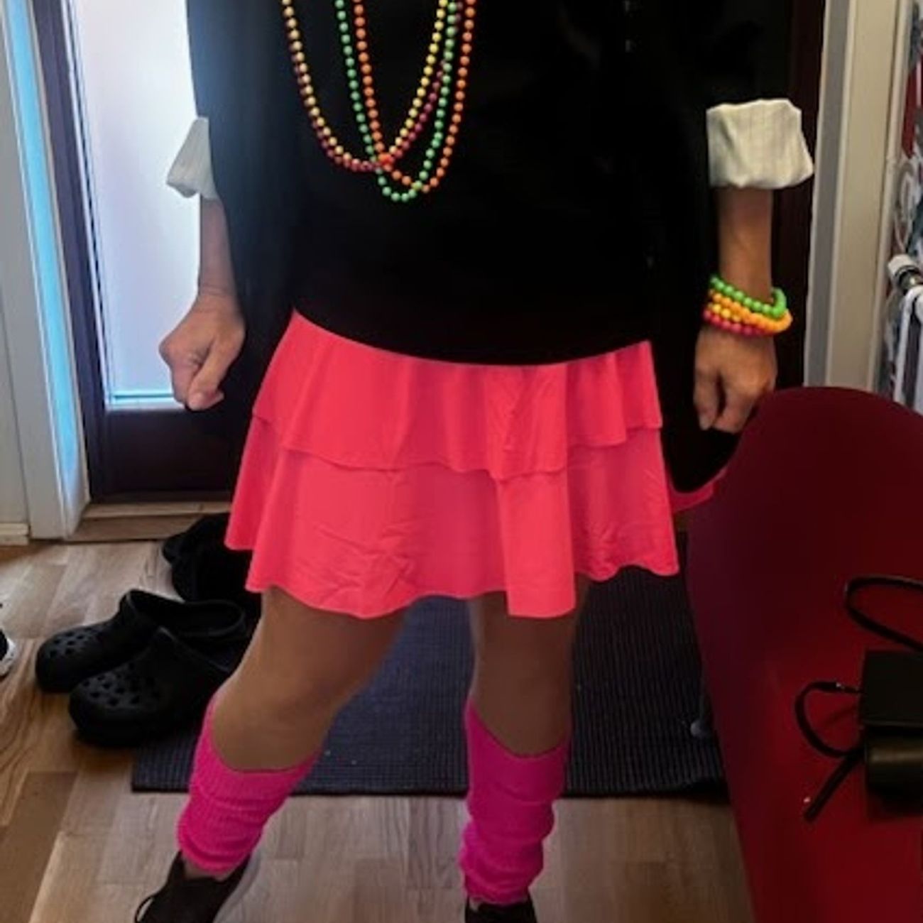 Kundbild på 80-tals Neon Volangkjol Rosa
