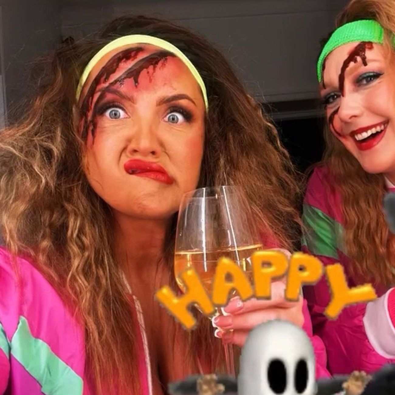 Kundbild på 80-tals Träningsoverall Rosa Maskeraddräkt