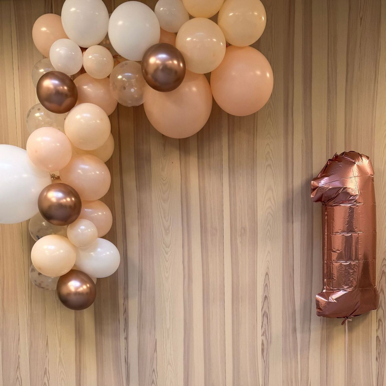Kundebillede af Ballonbue Roséguld/Fersken/Hvid