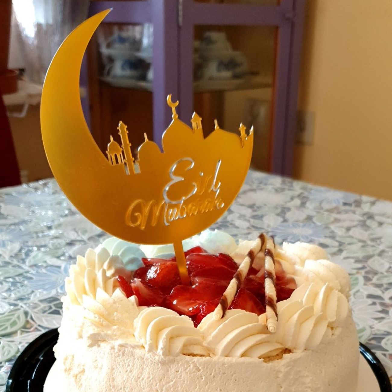 Kundbild på Eid Mubarak Cake Topper i Akrylplast