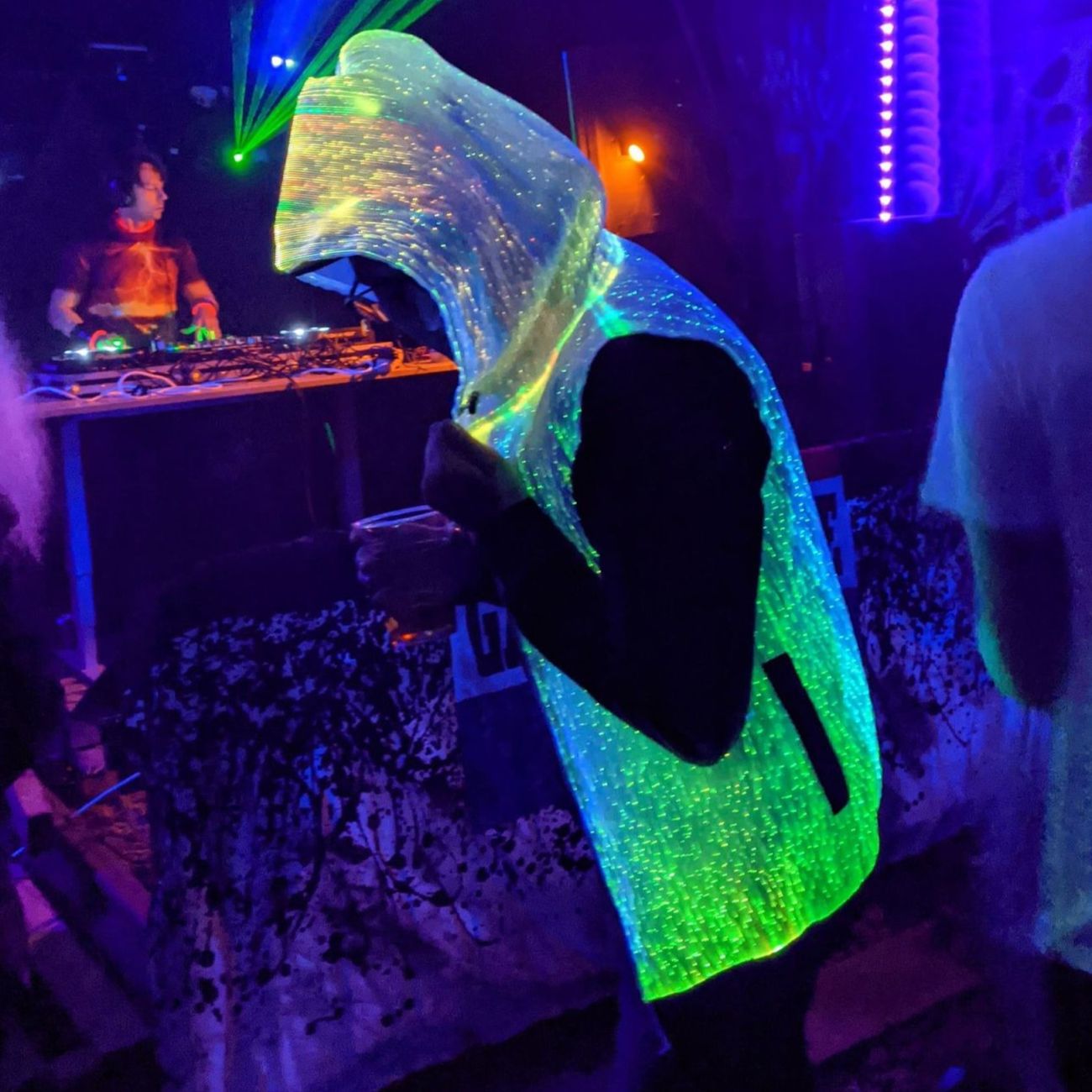 Kundbild på Fiberoptisk LED Hoodie
