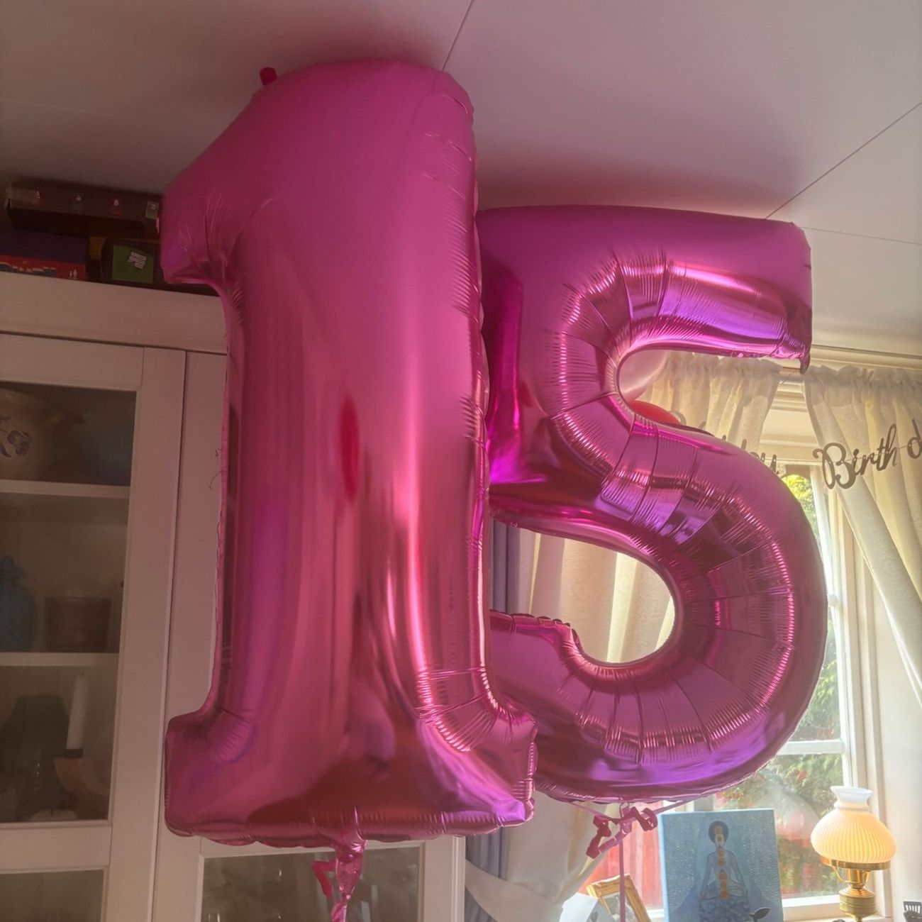 Kundbild på Sifferballong Rosa Metallic