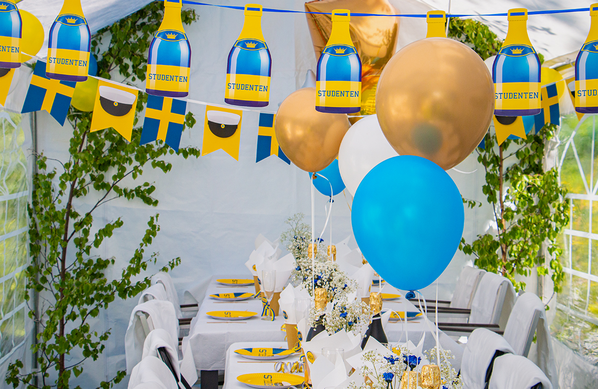 Studentdekorationer för lägenhet eller trädgård