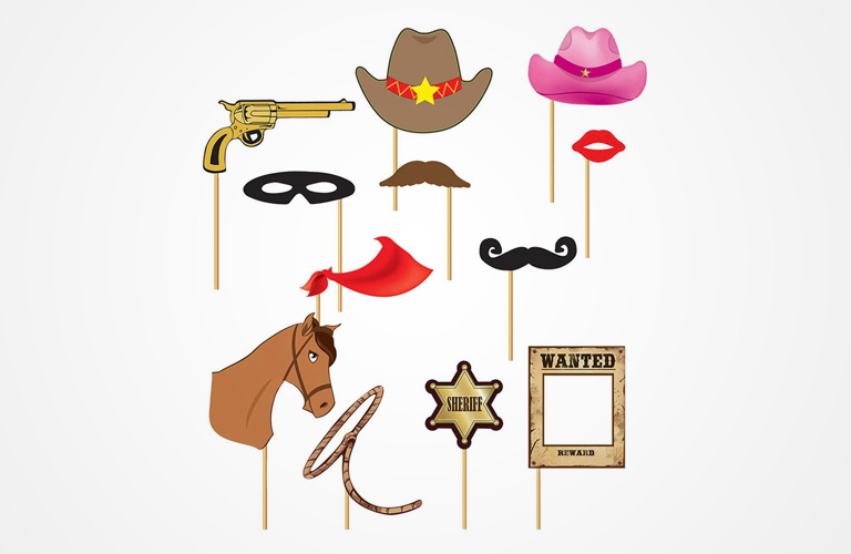 Roliga cowboy tillbehör