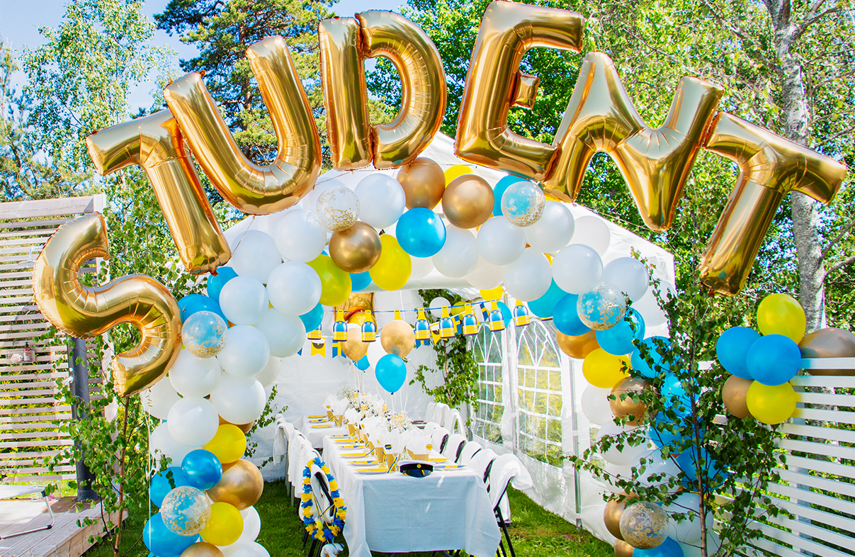 Ballongdekorationer till studentmottagning