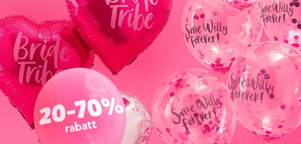 Dekorasjon til utdrikningslag. 20-70% rabatt