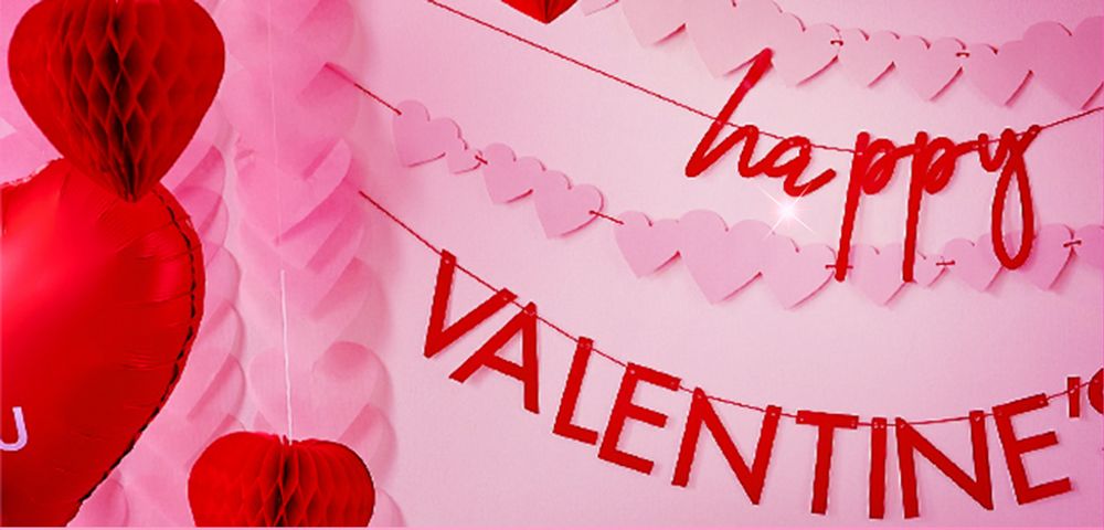 Valentinsdag  dekorationer og balloner