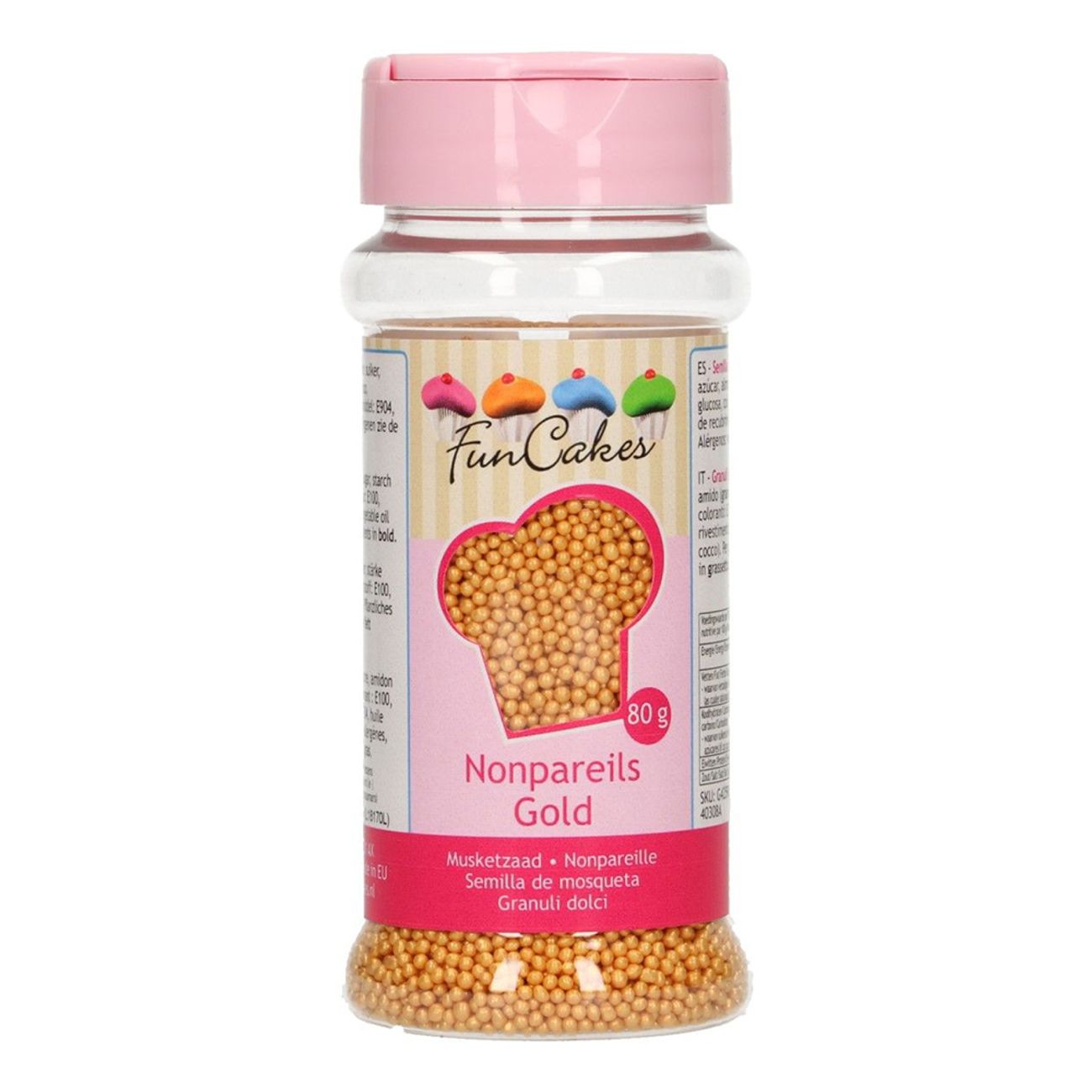FunCakes Strössel Nonpareils Gold/Guld