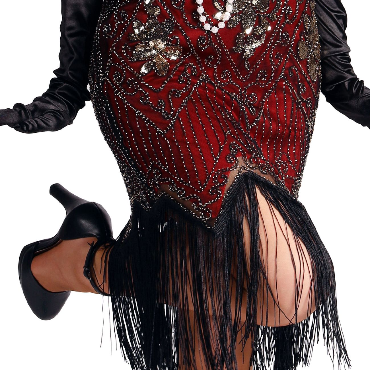 20-tals Gatsby Klänning Röd Maskeraddräkt Deluxe