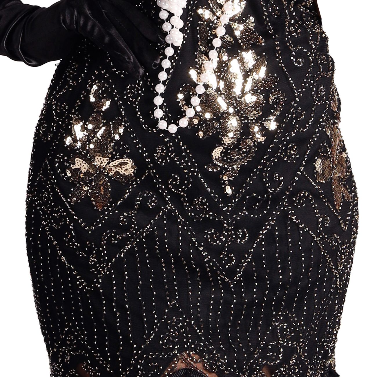 20-tals Gatsby Klänning Svart Maskeraddräkt Deluxe