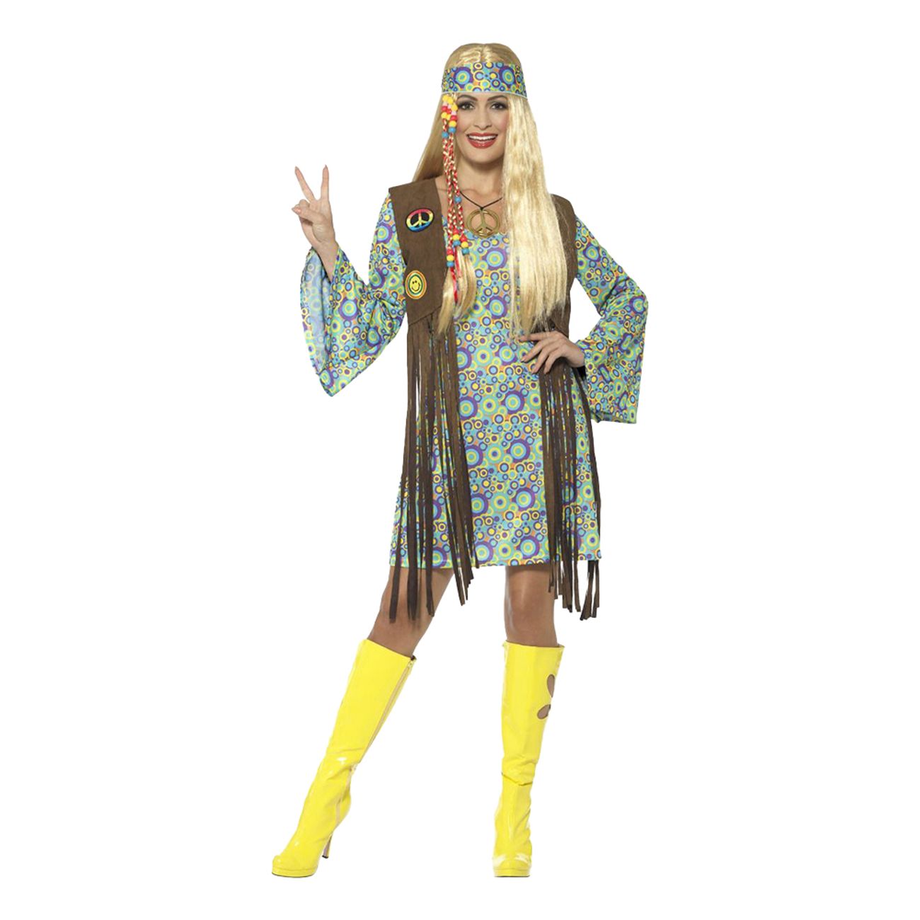 Uhyggelig Blå frugtbart 60'er Hippie Kjole Kostume | Partykungen
