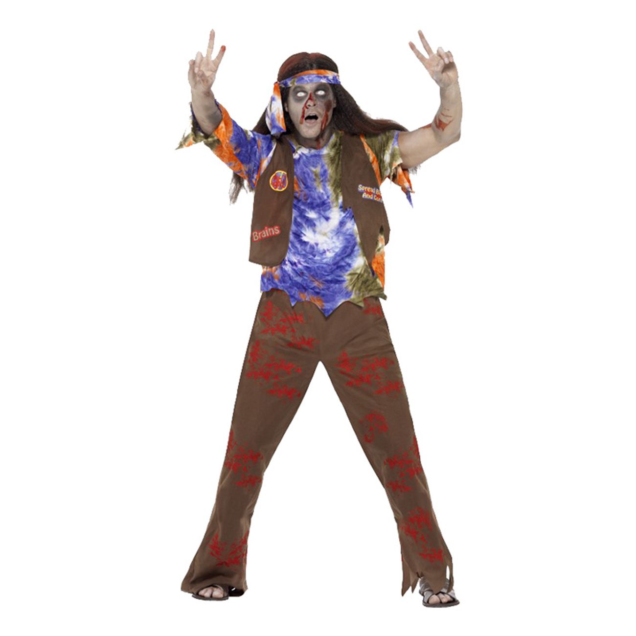 60-tals-hippieman-zombie-maskeraddrakt-1