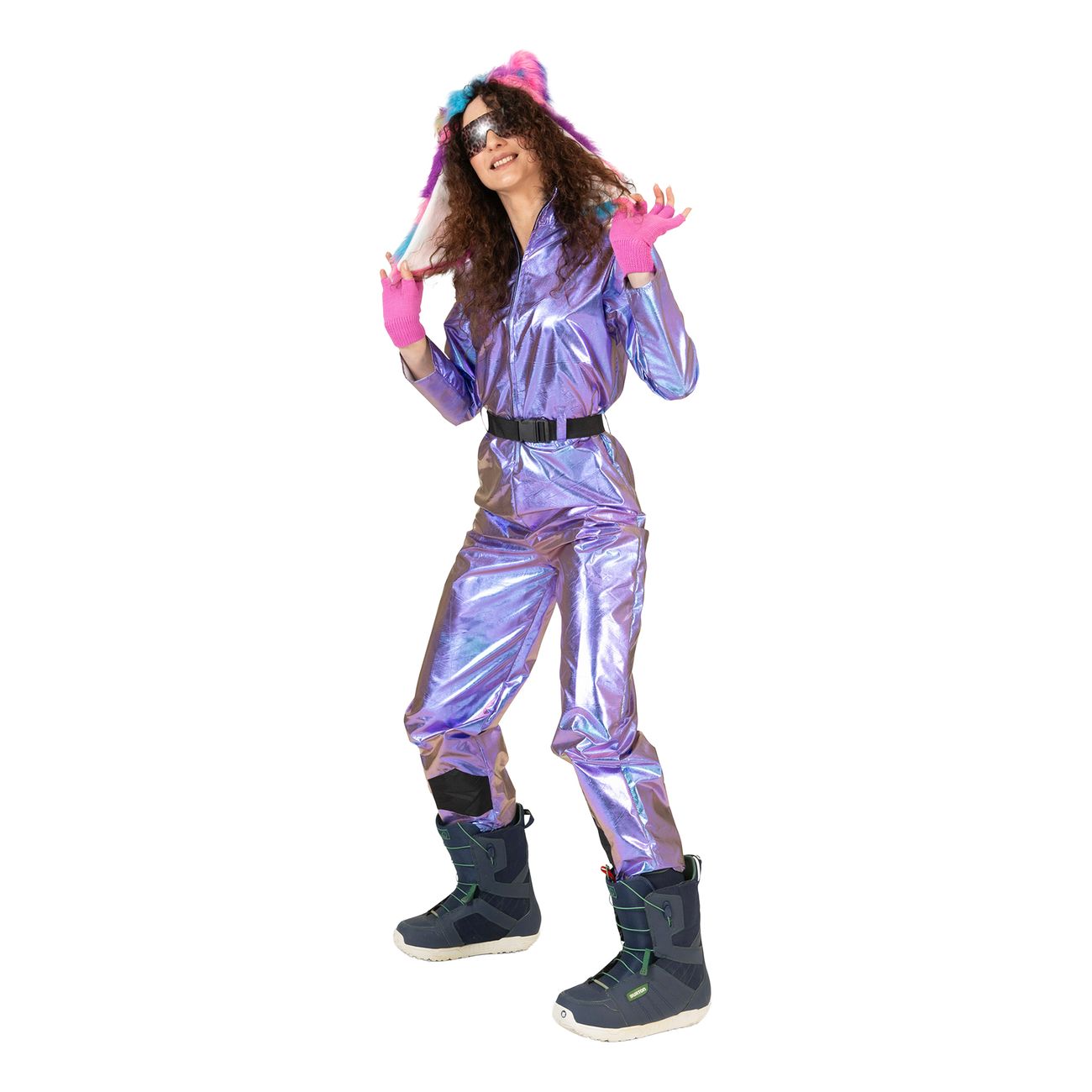 80-tals Skidoverall Lila Holografisk