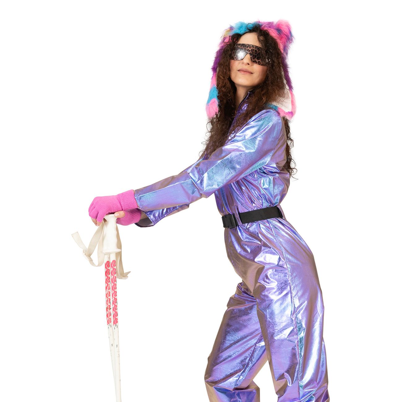 80-tals Skidoverall Lila Holografisk
