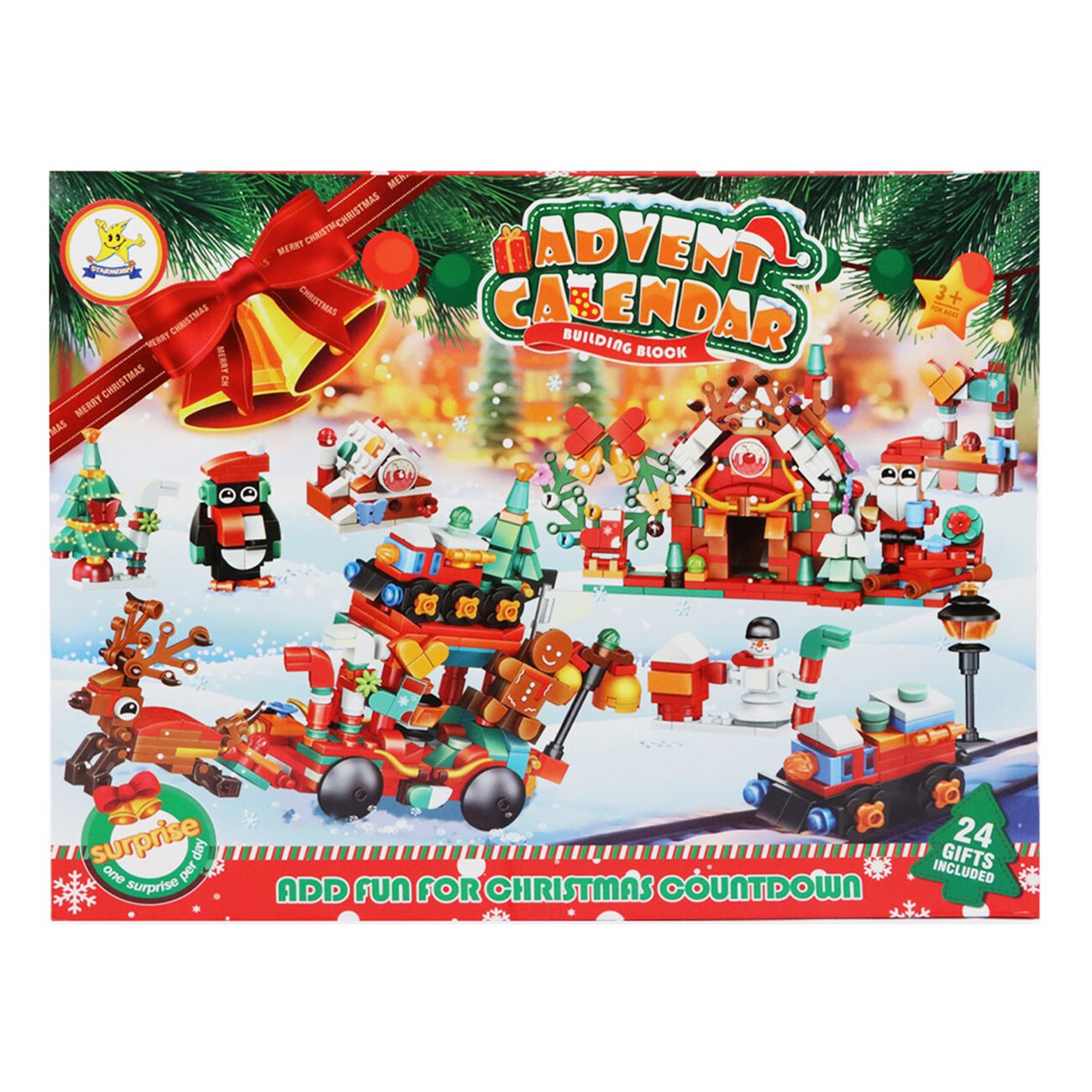 Adventskalender Byggklossar Julfigurer