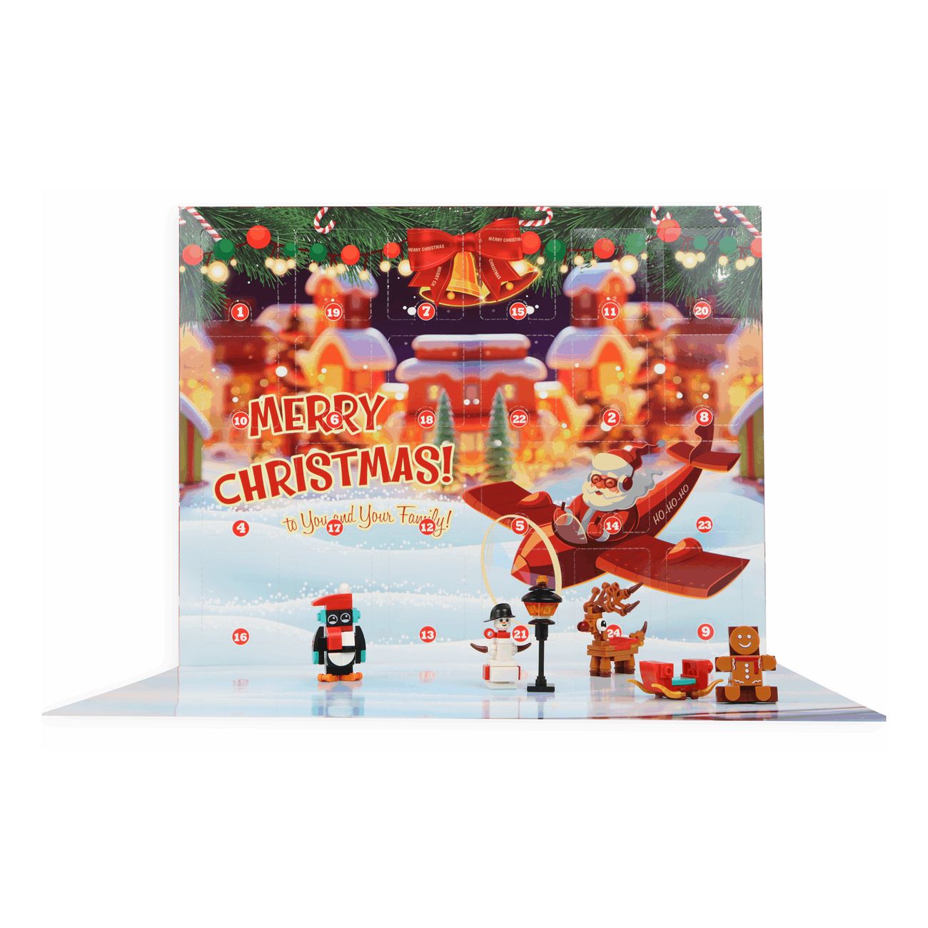 Adventskalender Byggklossar Julfigurer