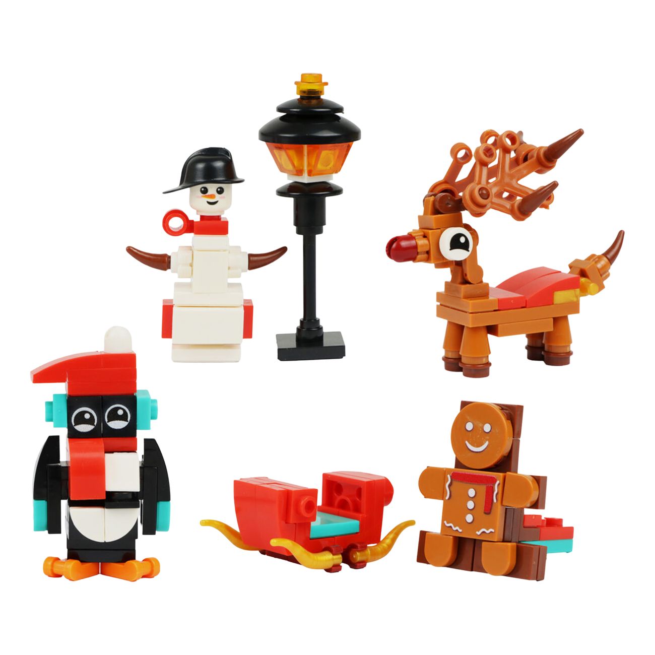 Adventskalender Byggklossar Julfigurer