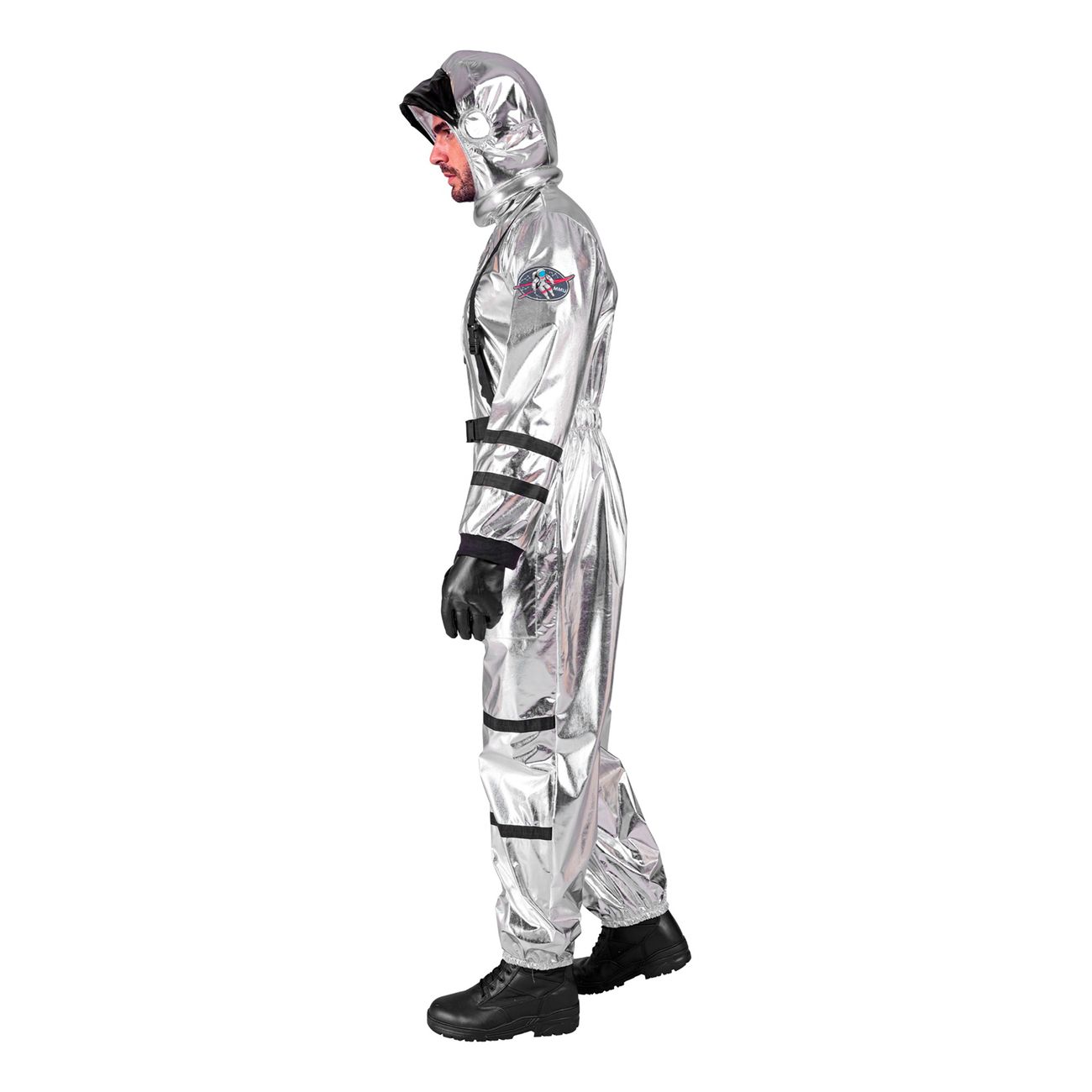 Astronaut Silver Metallic Herr Maskeraddräkt