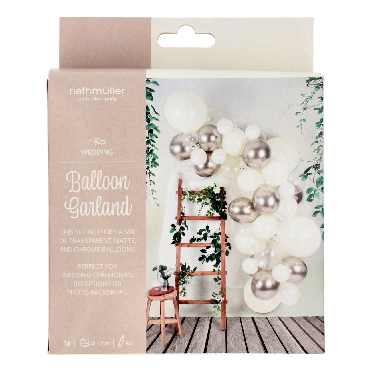 Ballongbåge Ivory/Crystal/Chrome