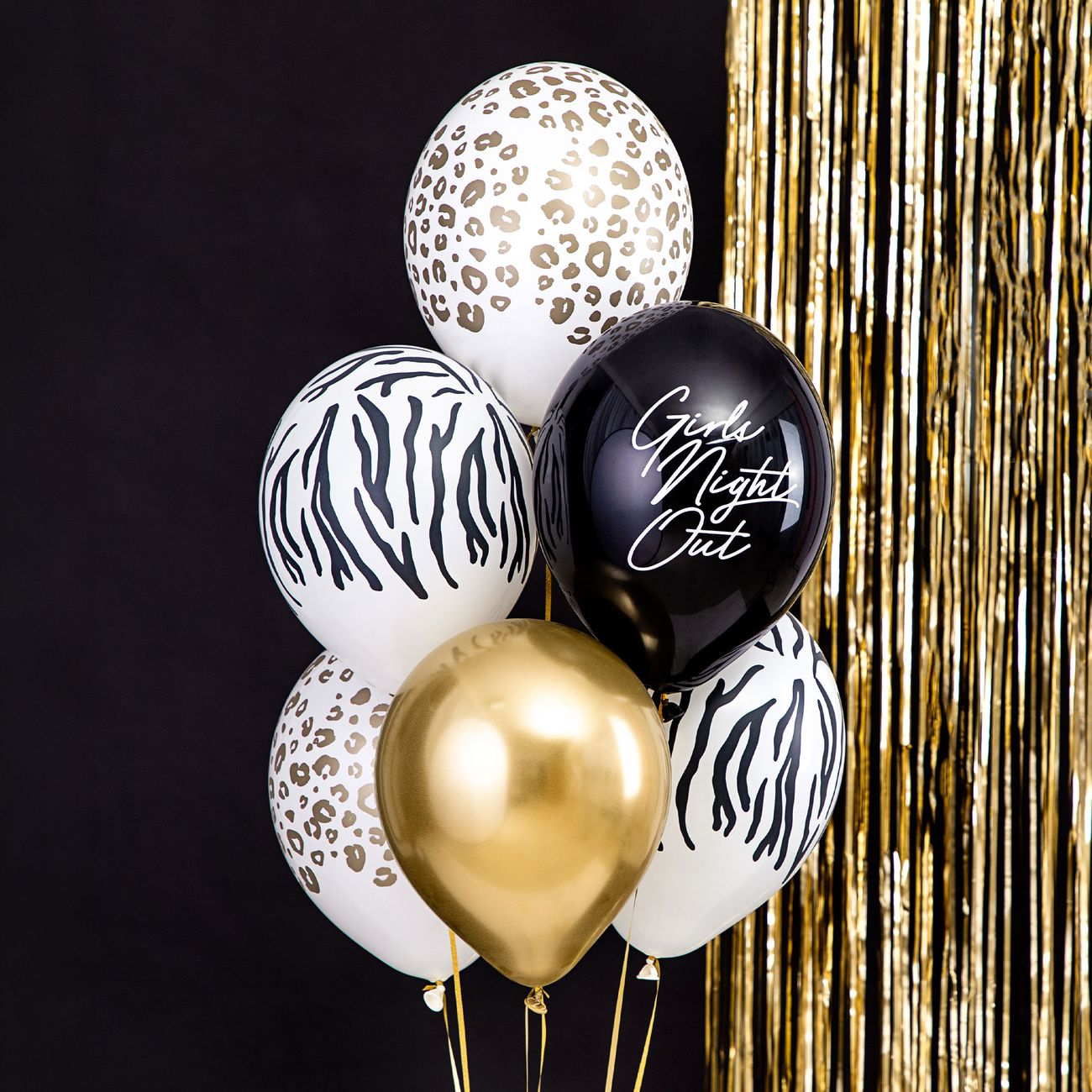 Ballonger Leopardmönster Guld/Vit