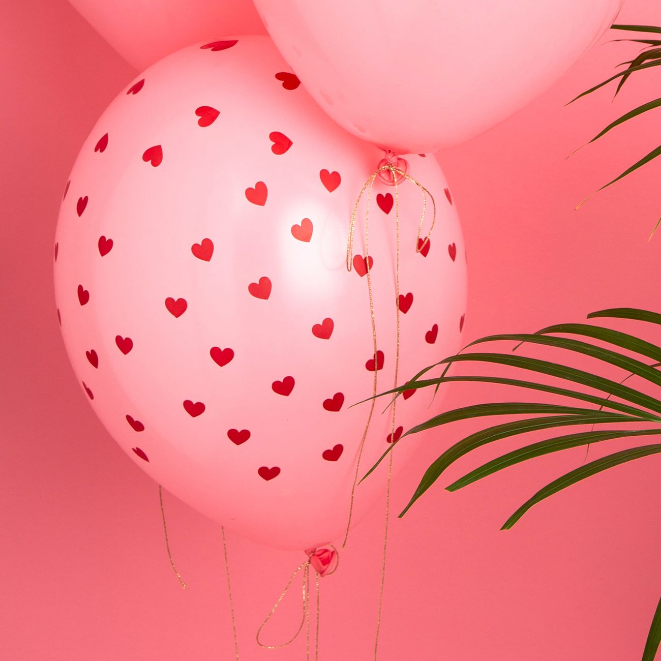 Ballonger Rosa med Hjärtan