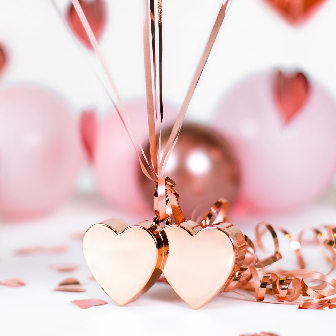 Ballongvikt Dubbla Hjärtan Roséguld