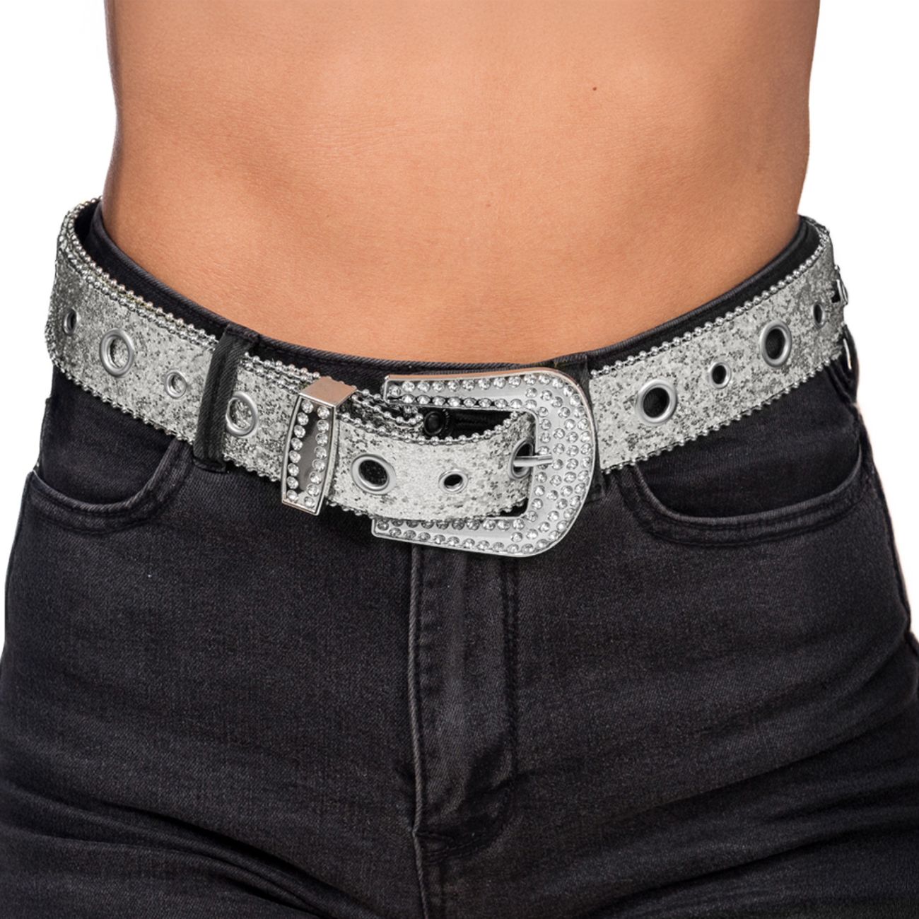 Bälte med Glitter Silver