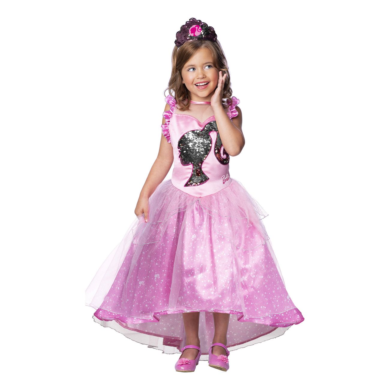 Barbie Prinsessa Paljetter Barn Maskeraddräkt