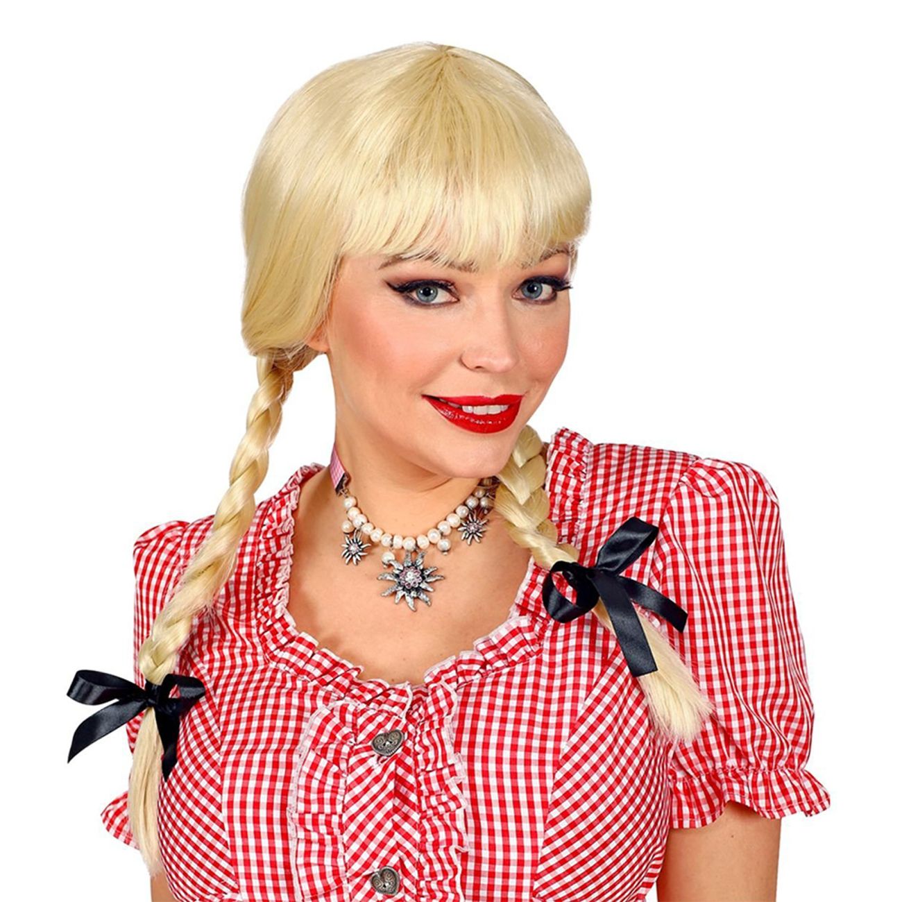 Bavarian Blond Peruk med Flätor