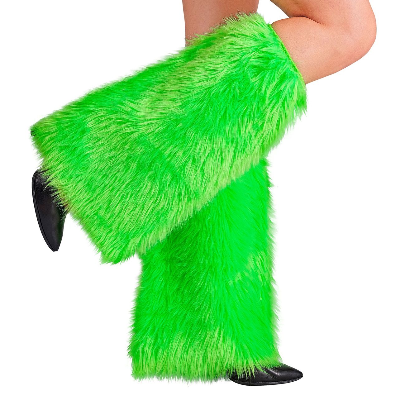 Fluffy neongrønne benvarmere
