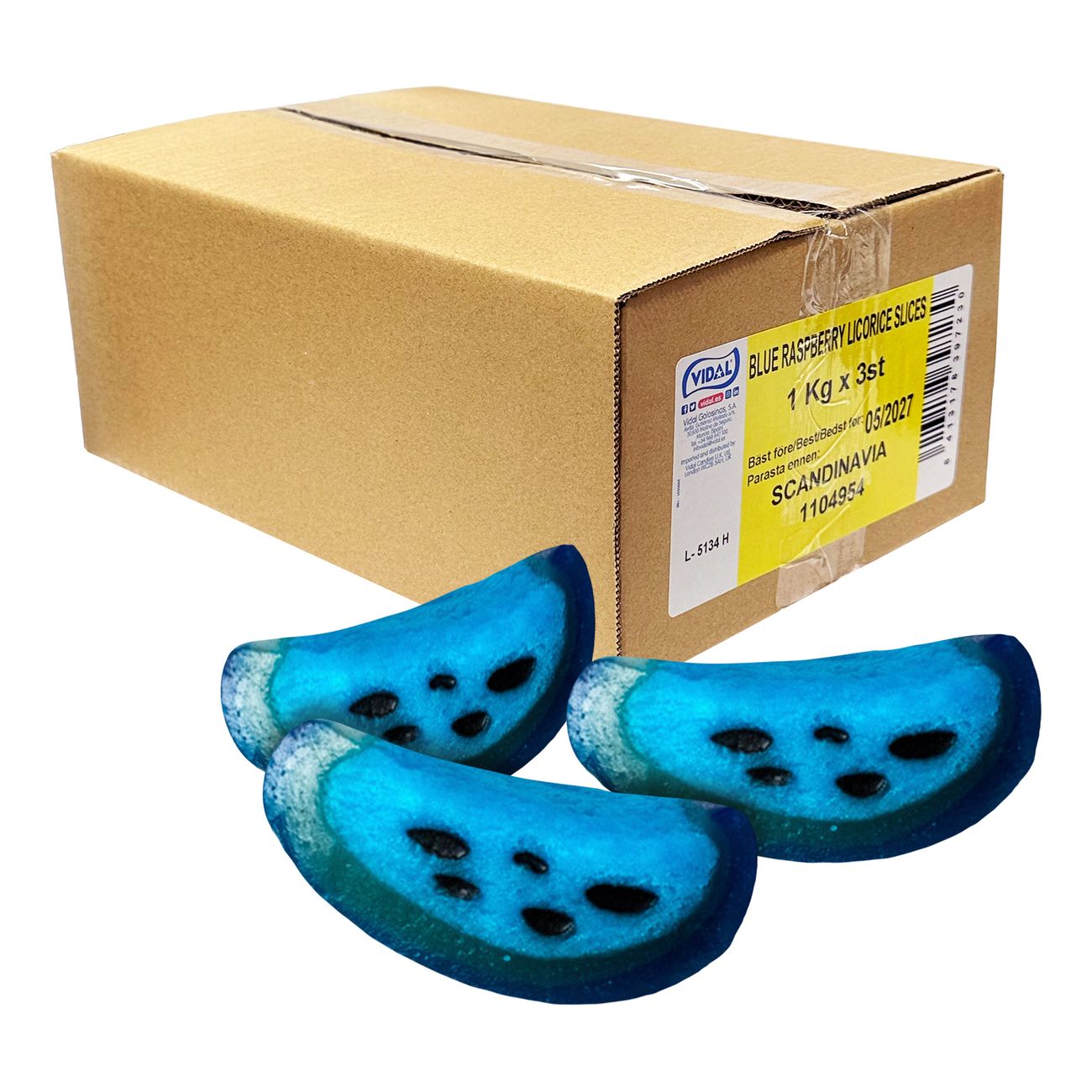 Blue Raspberry Slices Licorice Storpack