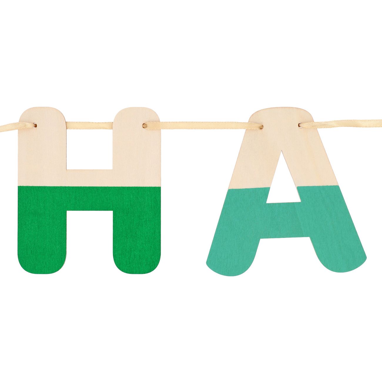 Bokstavsgirlander Happy Birthday i tre