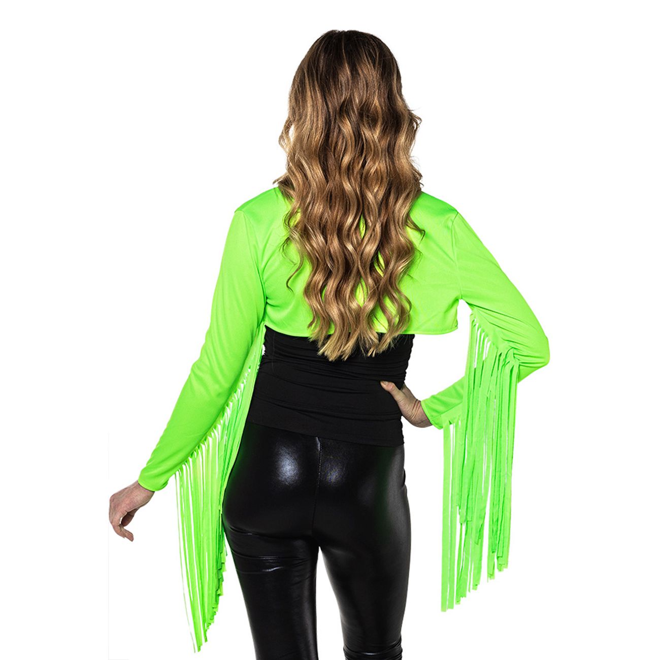 Bolero med Fransar Neongrön UV