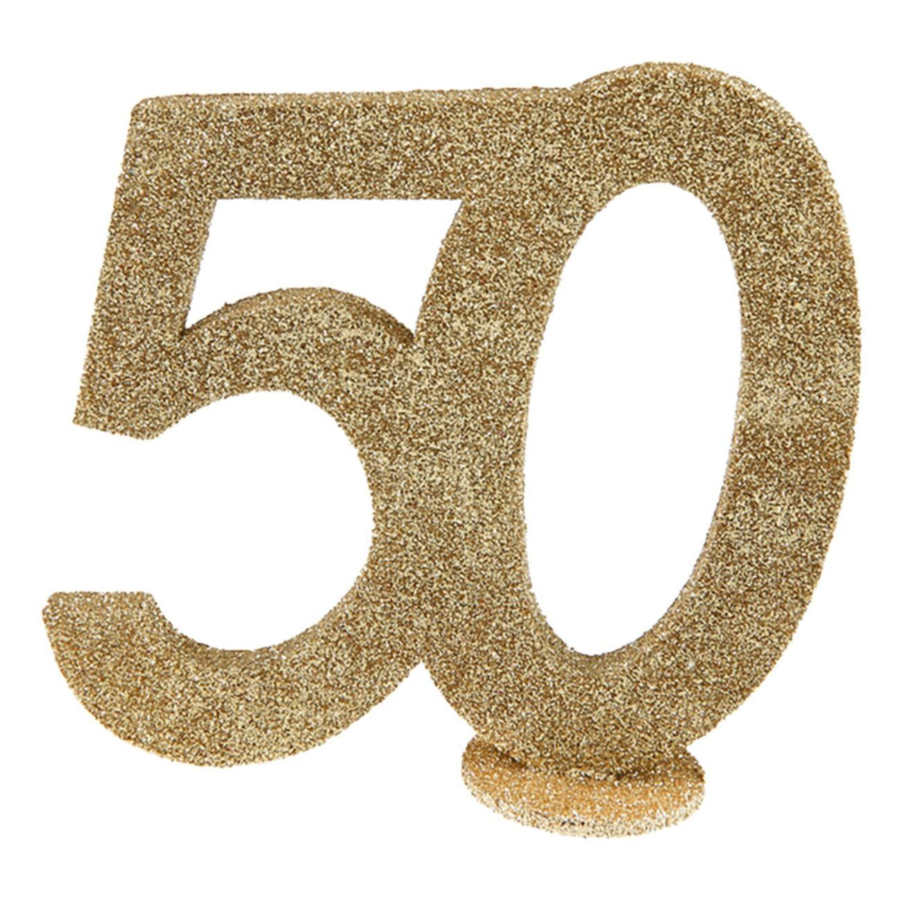 Bordsdekoration 50 Glitter Guld
