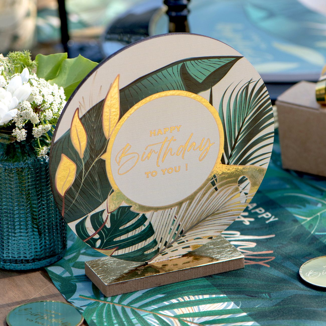 Bordsdekoration Birthday Jungle Vert