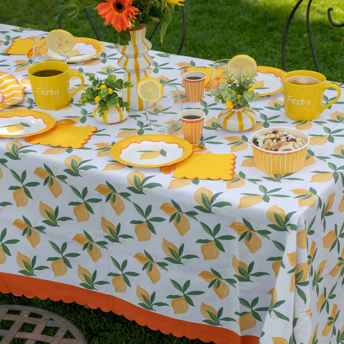 Bordsduk i Tyg Citron
