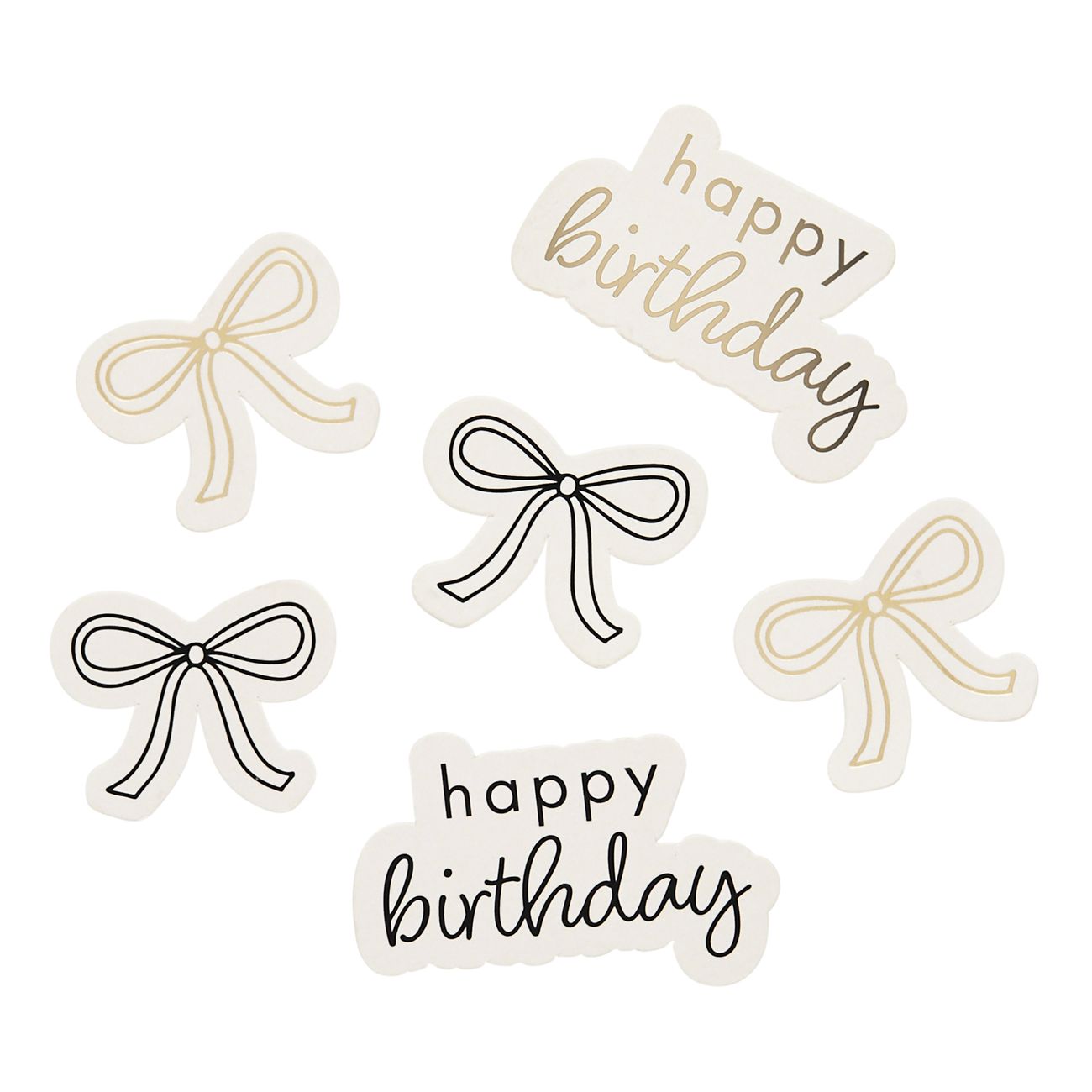 Bordskonfetti Happy Birthday Cremevit Rosett