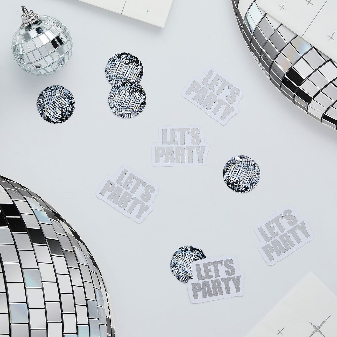 Bordskonfetti Let's Party Silver Disco