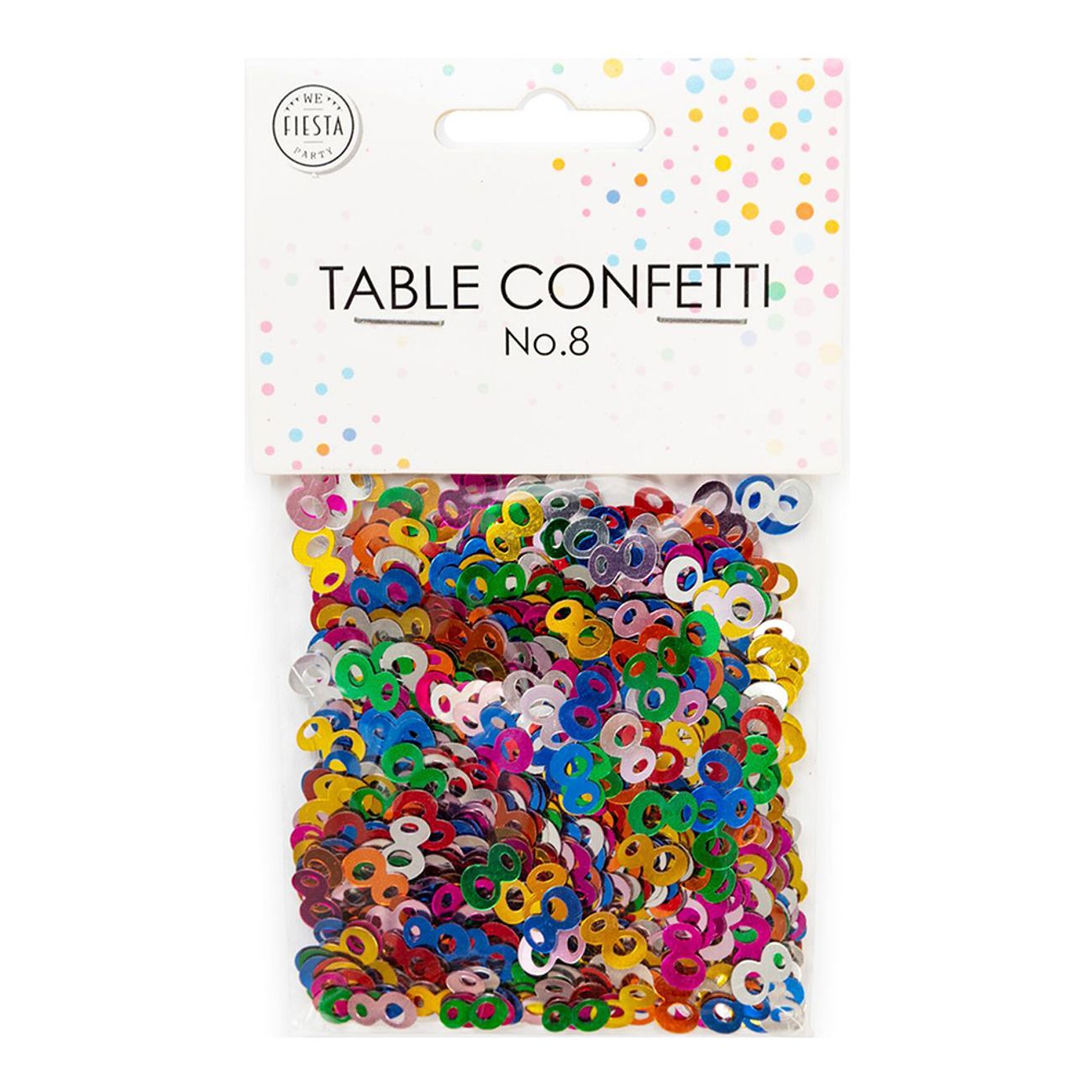 Bordskonfetti Siffra 8 Färgmix Metallic