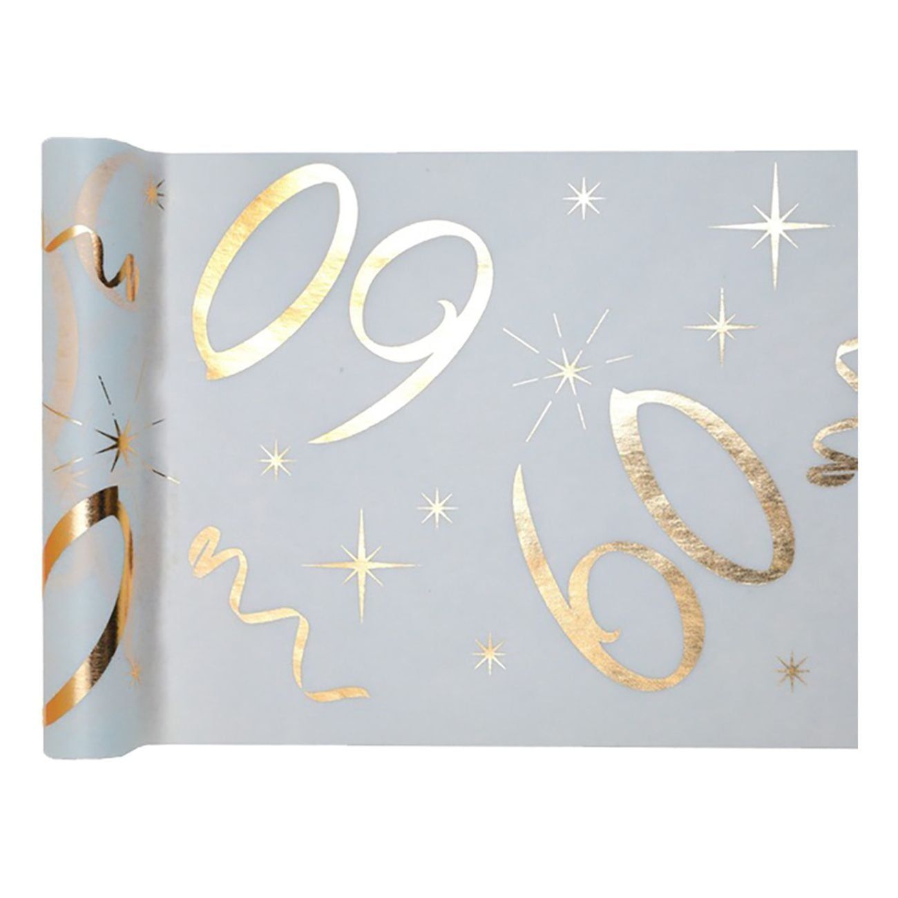 Bordslöpare 60 Vit/Guld