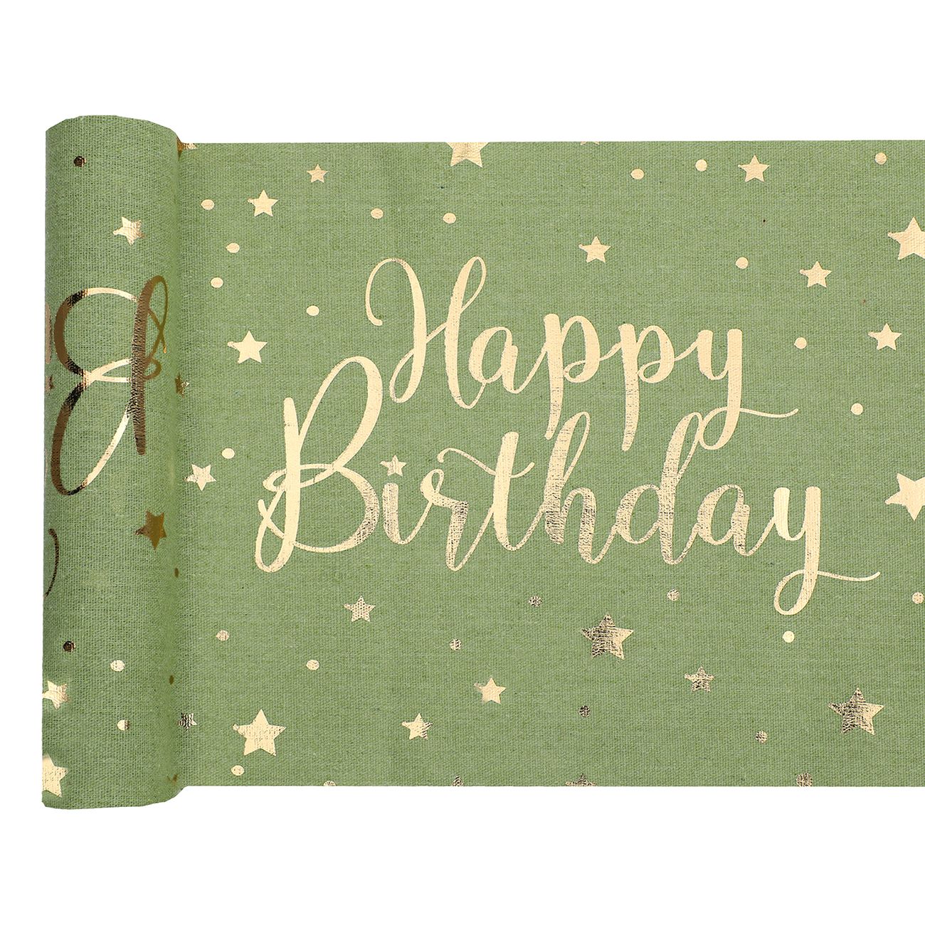 Bordslöpare Happy Birthday Grön/Guld