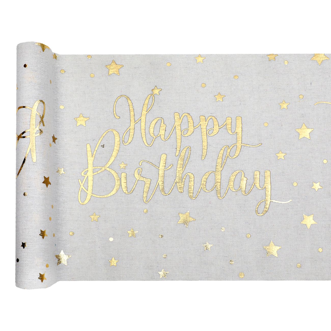 Bordløper Happy Birthday Hvit/Gull