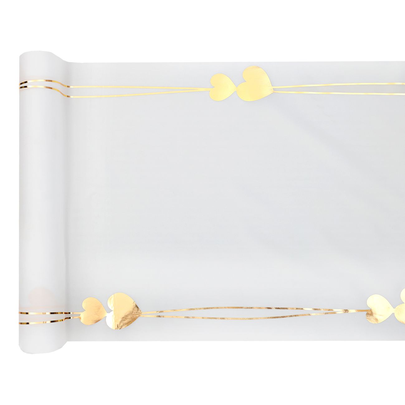 Bordslöpare Hjärta Vit/Guld