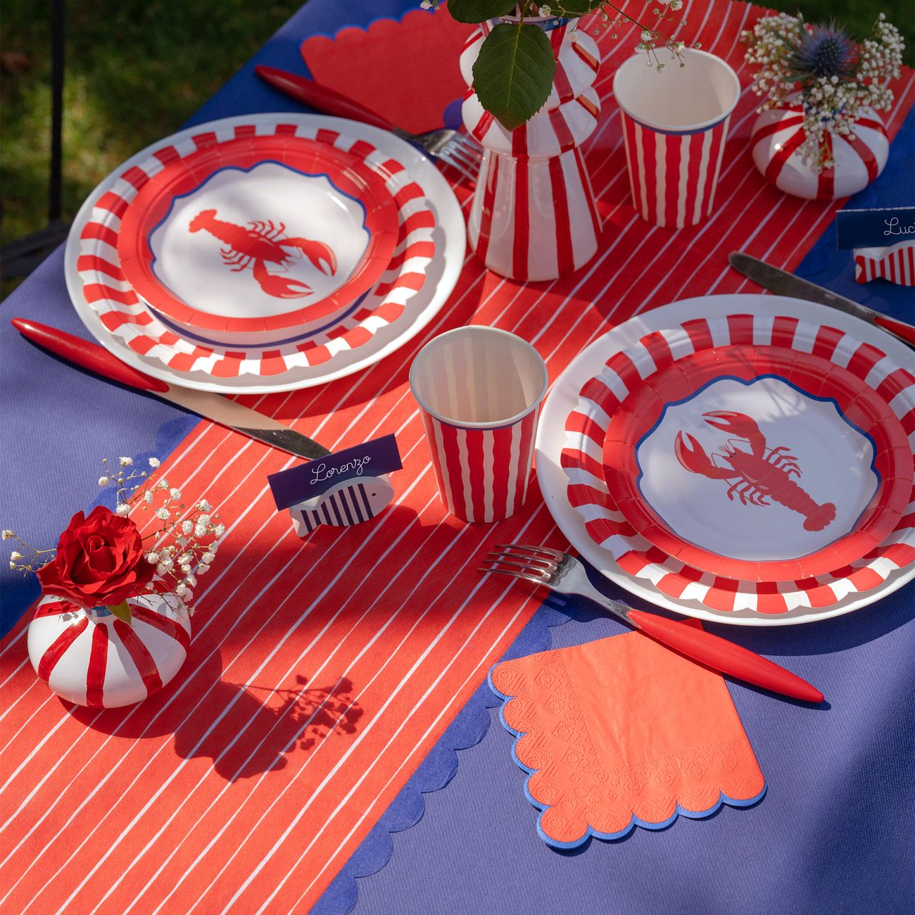 Bordslöpare Röd/Blå