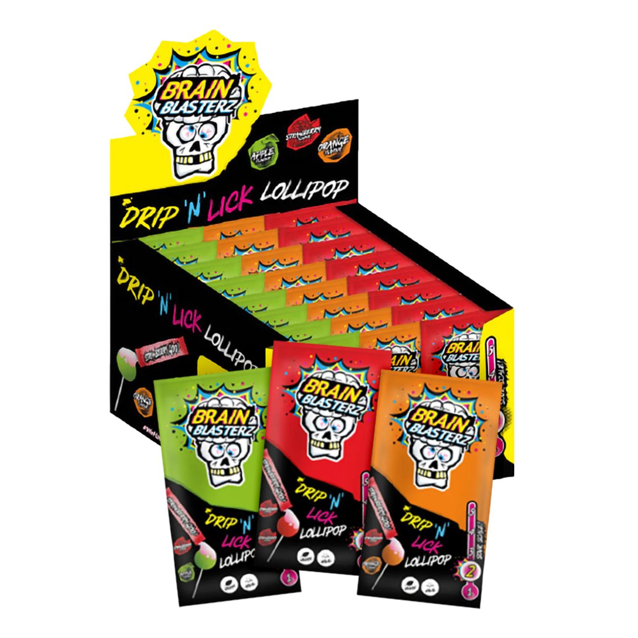 Brain Blasterz Drip N Lick Lollipop Økonomipakke