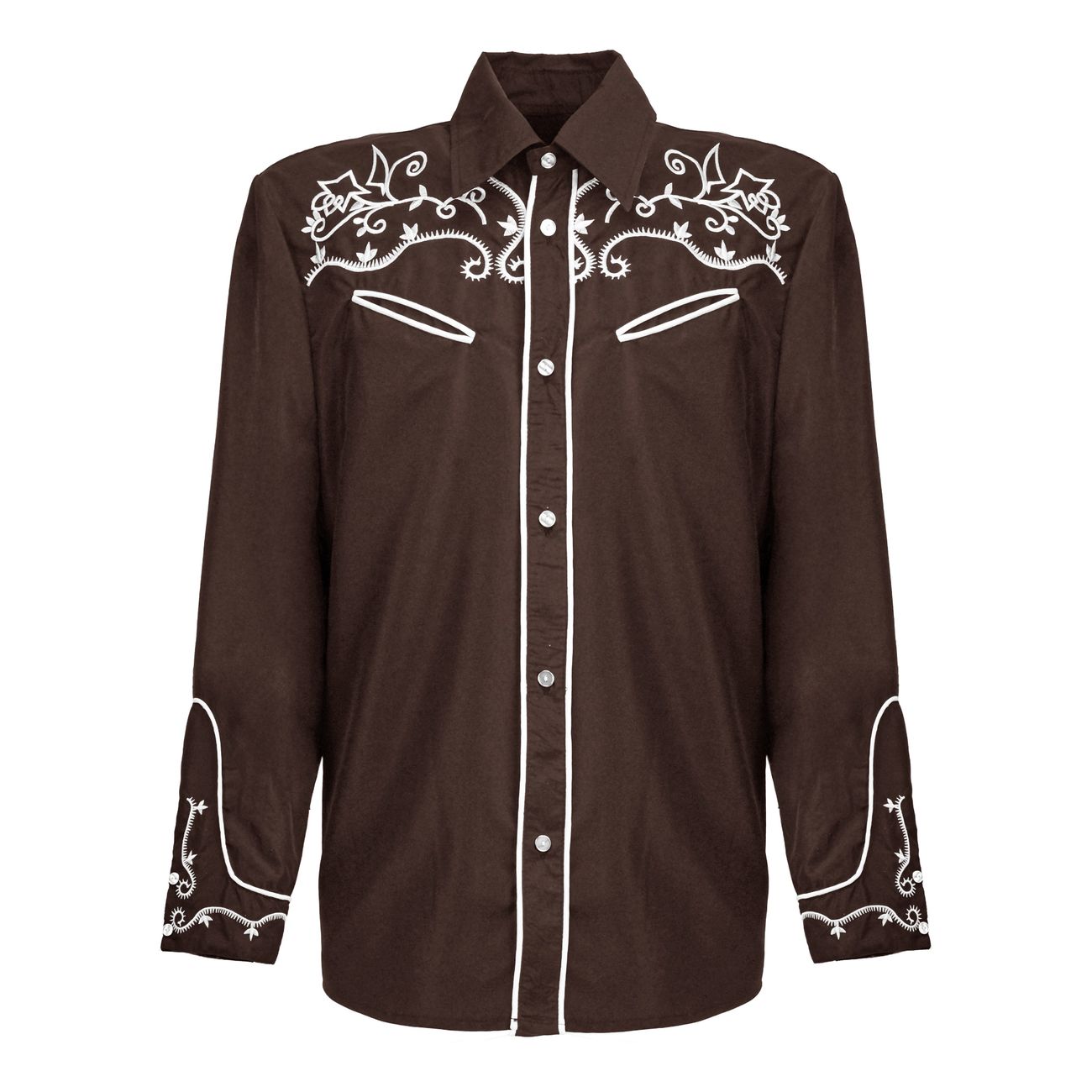 Brun Western Skjorta Herr