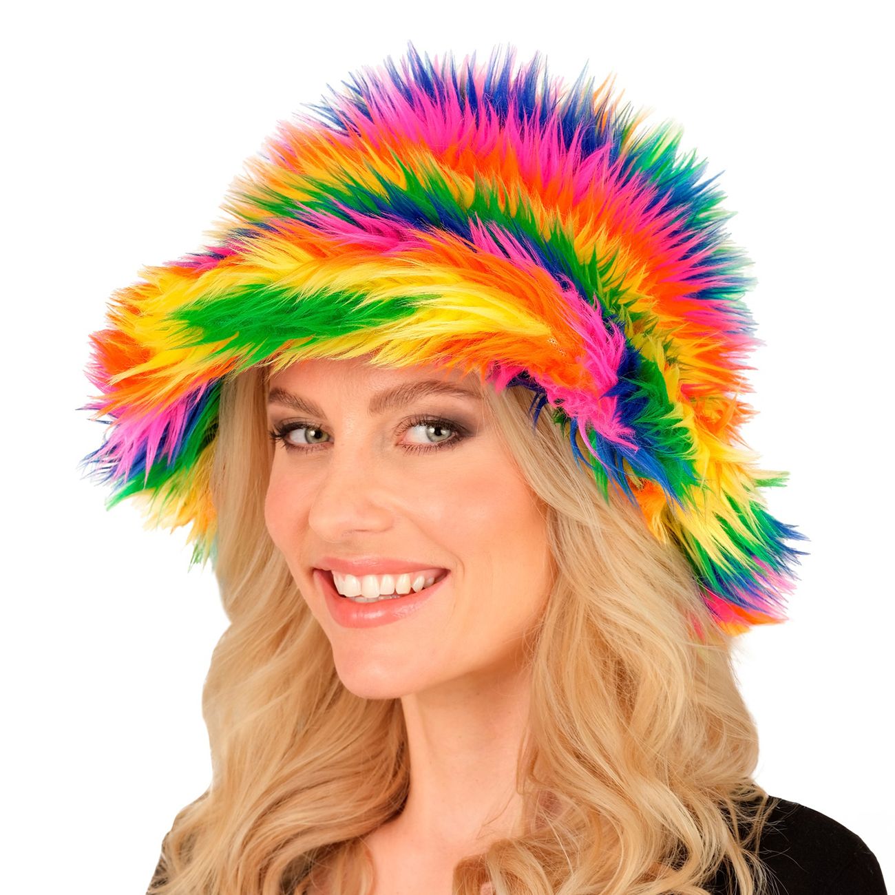 Bucket Hat Fluffig Regnbåge