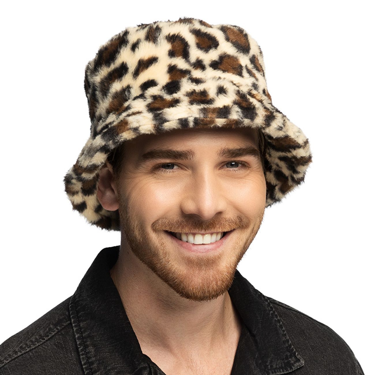 Bucket Hat i Fuskpäls Leopard