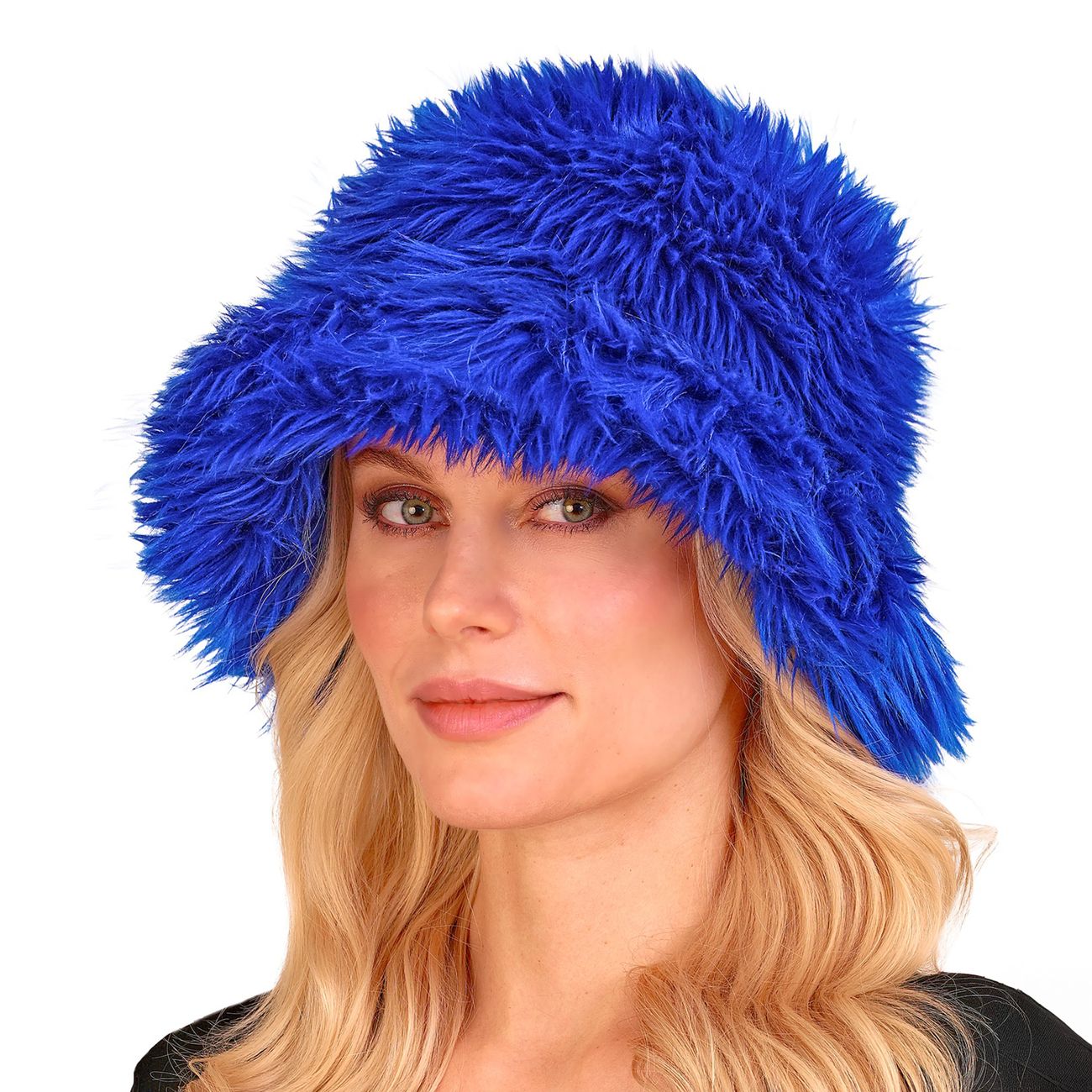 Bucket Hatt Fluffig Blå